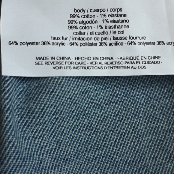 New Detachable Faux Fur Collar Denim Jacket - Picture 9 of 9